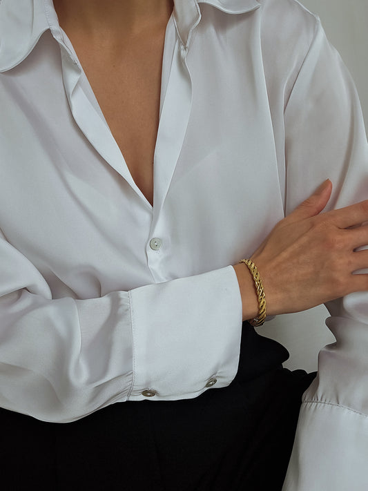 Textured Braided Gold Twist Cuff - SABI STORE