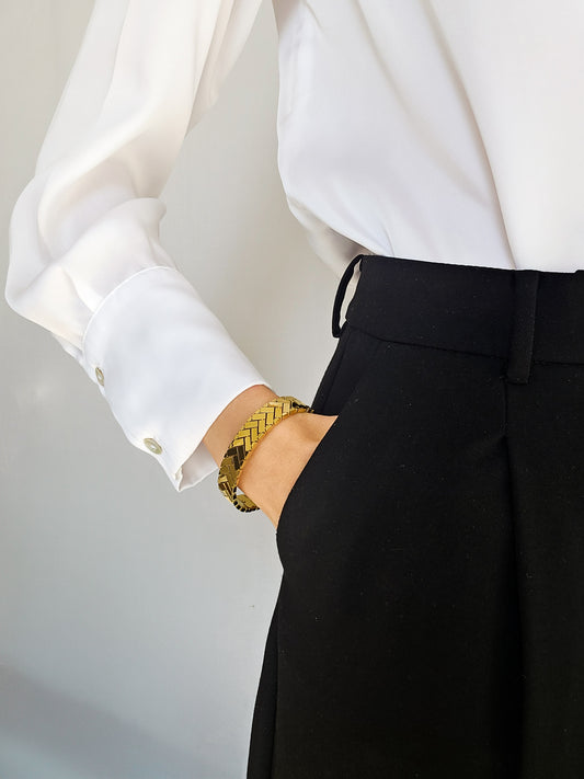 The Chevron Weave Bangle - SABI STORE