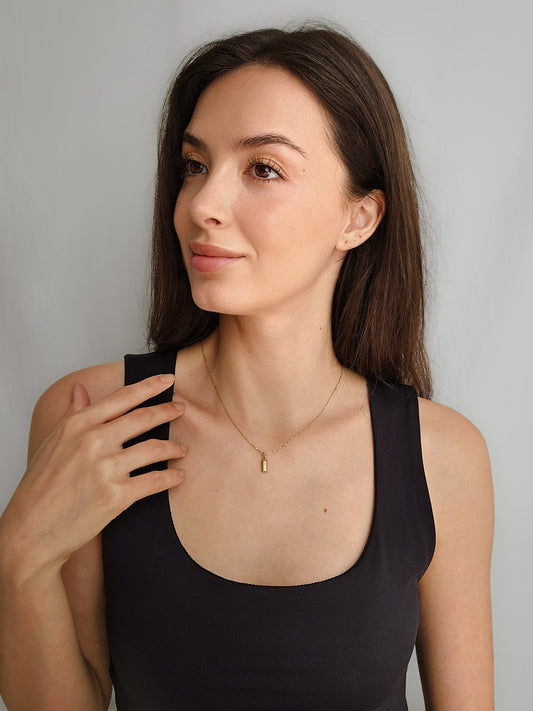 The Gold Bar Pendant Necklace