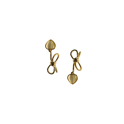 Heart Drop Bow Earrings