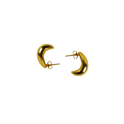 Crescent Gold Drop Earrings