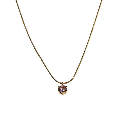 The Petite Pink Solitaire Necklace